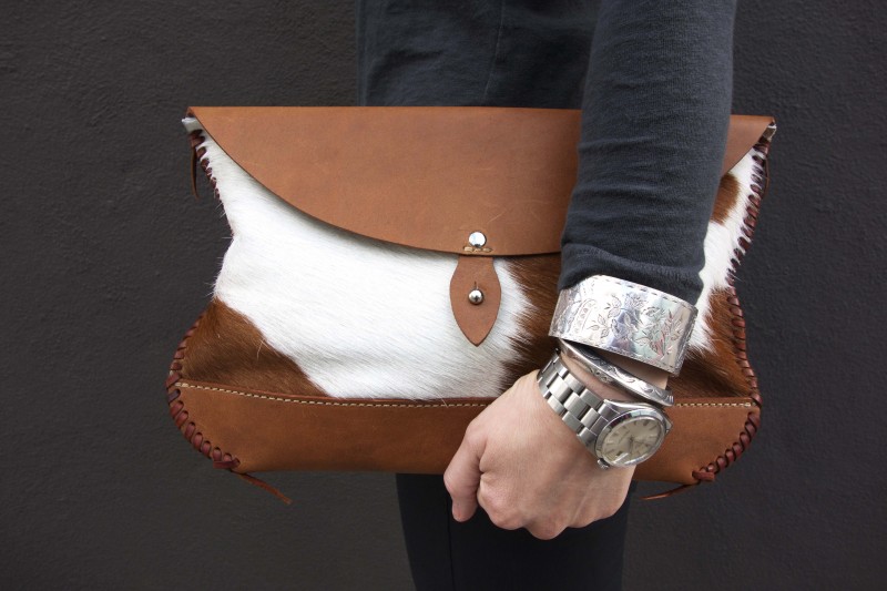 Hair on Hide Clutch – Brown